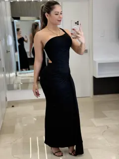 Vestido largo plisado